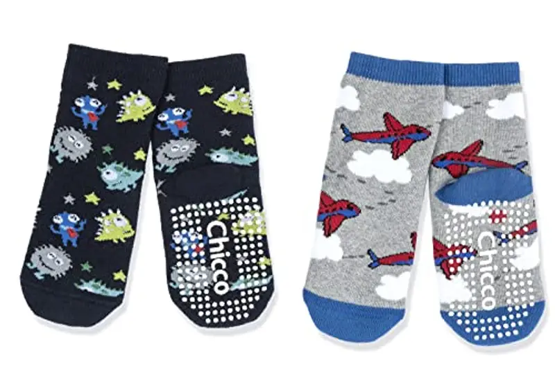 Chicco, Set Calze Antiscivolo in Cotone, Calze Bambino, Designed in Italy