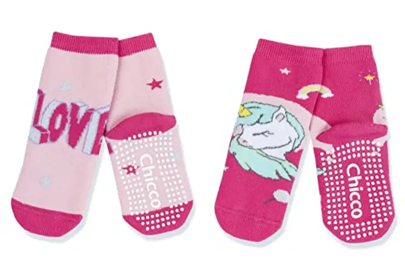 Chicco, Set Calze Antiscivolo in Cotone, Calze Neonato e Neonata, Designed in Italy