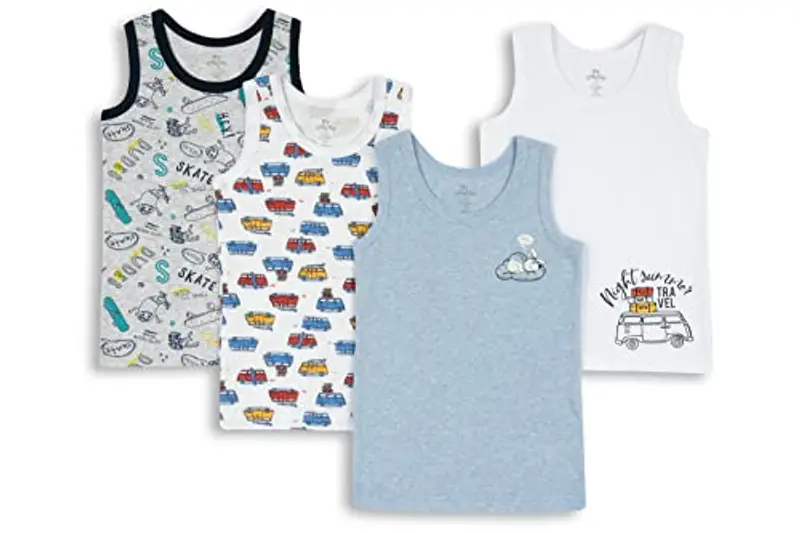 Chicco Set di Canottiere in Cotone, Intimo Bambini e Ragazzi, Azzurro, 2 Anni