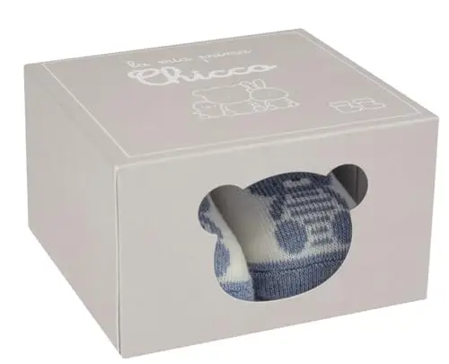 Chicco Set Regalo Nascita Bambino con Babbucce e Gommotto 2-6 Mesi, Scatola con Babbucce Blu, Babbucce Neonato Taglia miniatura 3
