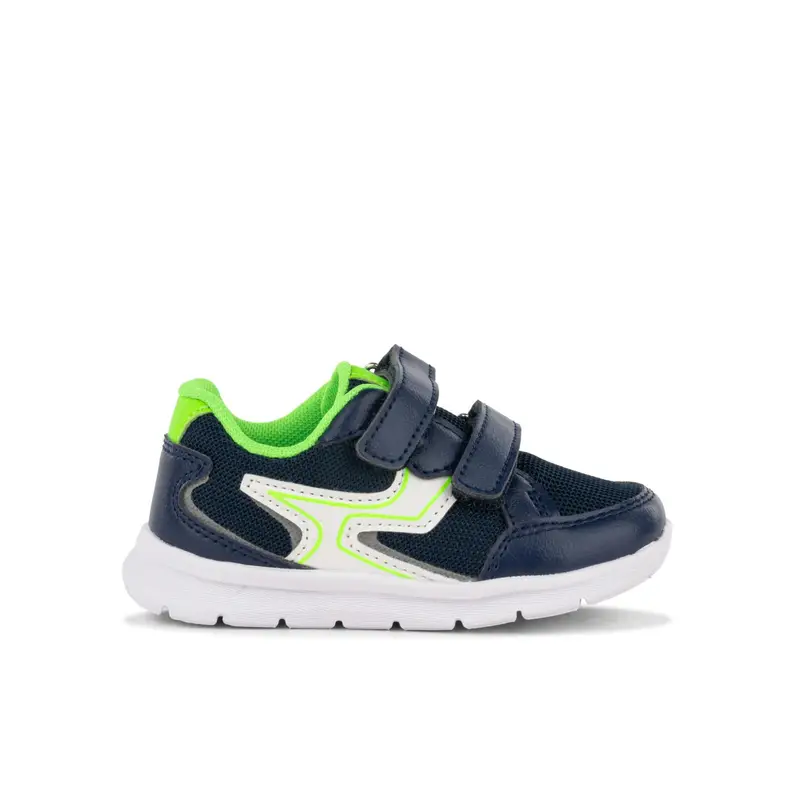 Sneakers blu e verdi da bimbo con strappo