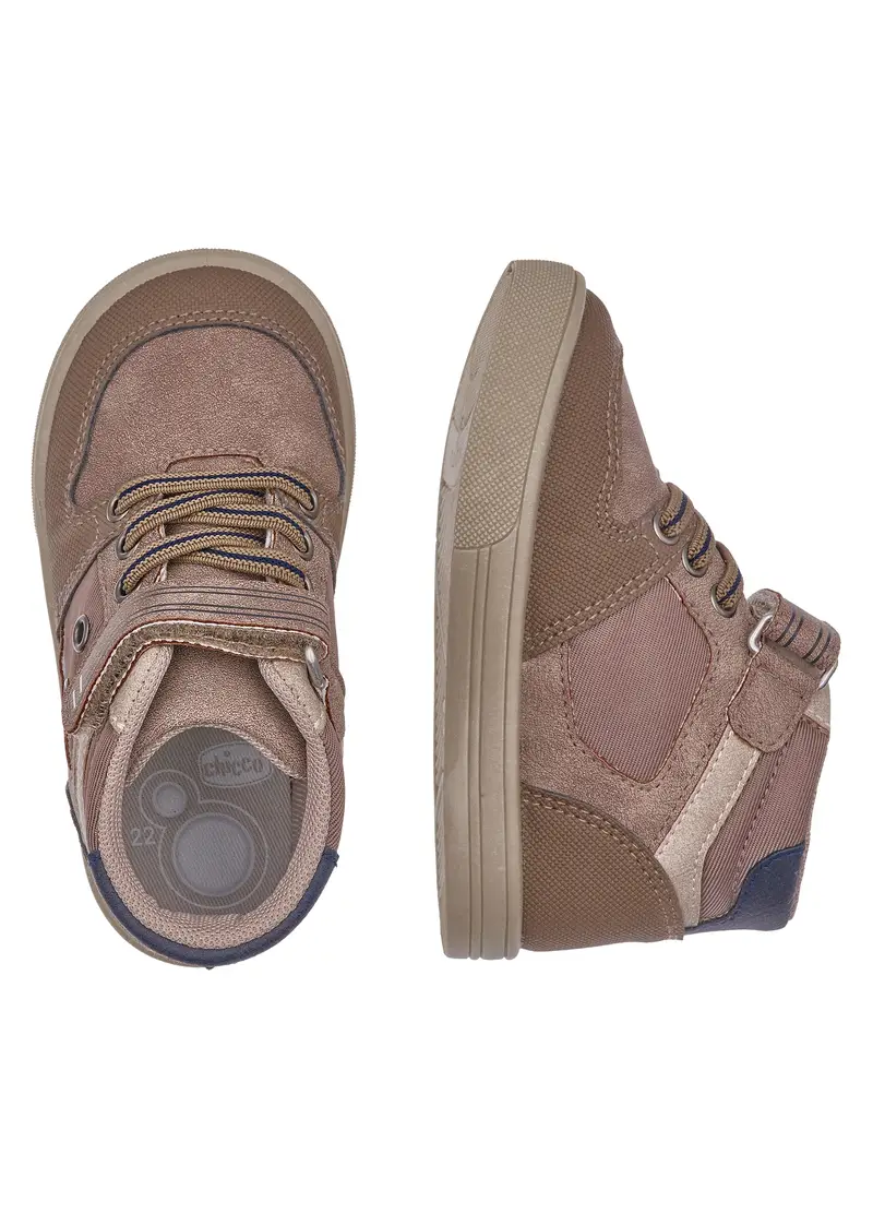 Sneakers Marroni Per Bambina, Beige miniatura 3