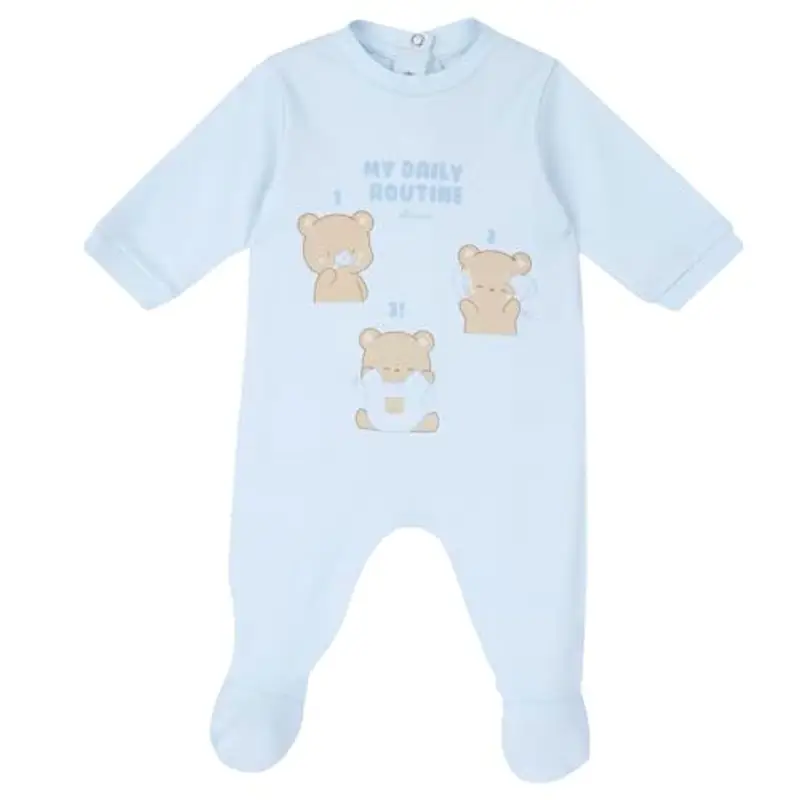 Chicco Tutina Con Apertura A Patello, Pigiamino per bambino e neonato Unisex - Bimbi 0-24, Azzurro (1M), 0 mesi, Designed in Italy