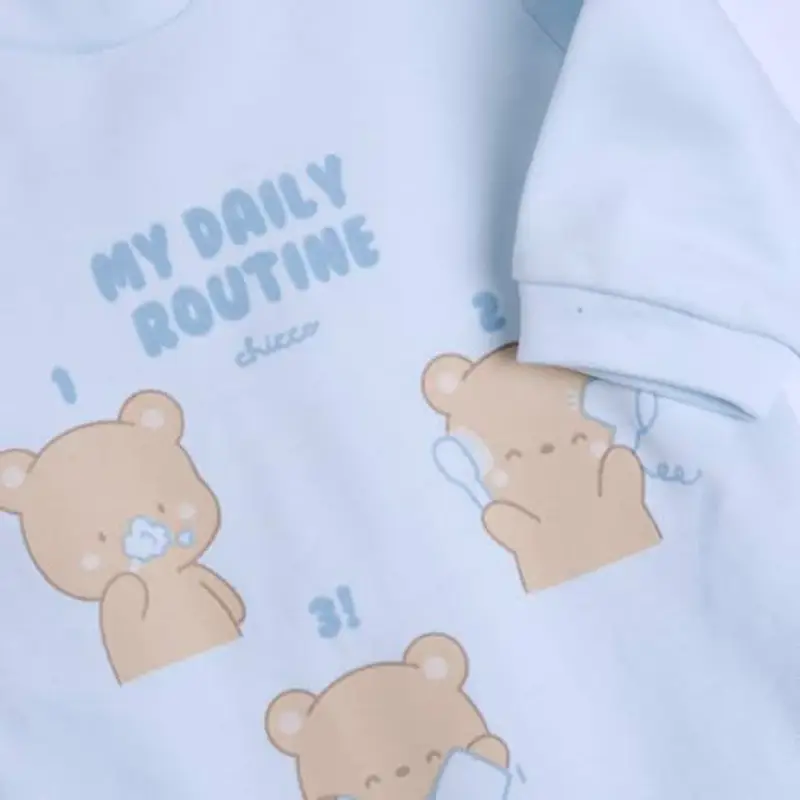 Chicco Tutina Con Apertura A Patello, Pigiamino per bambino e neonato Unisex - Bimbi 0-24, Azzurro (1M), 0 mesi, Designed in Italy miniatura 3