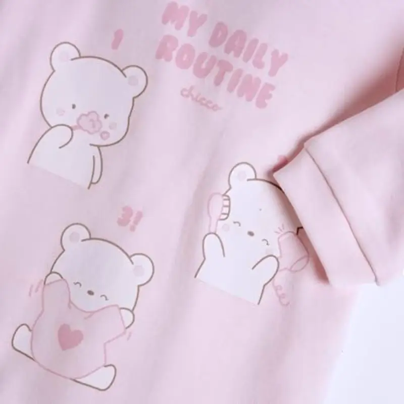 Chicco Tutina Con Apertura A Patello, Pigiamino per bambino e neonato Unisex - Bimbi 0-24, Rosa (1M), 0 mesi, Designed in Italy miniatura 3