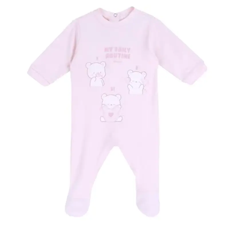 Chicco Tutina Con Apertura A Patello, Pigiamino per bambino e neonato Unisex - Bimbi 0-24, Rosa, 3 mesi, Designed in Italy