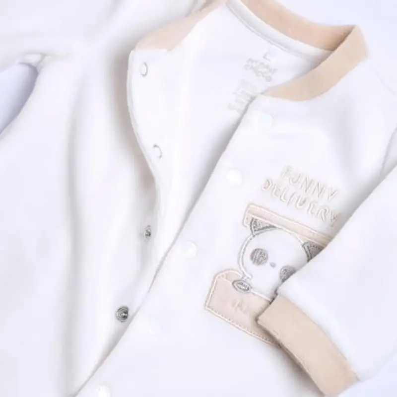 Chicco Tutina Con Apertura Frontale, In Ciniglia, Pigiama Unisex - Bimbi 0-24, Bianco (5), 6 mesi, Designed in Italy miniatura 3