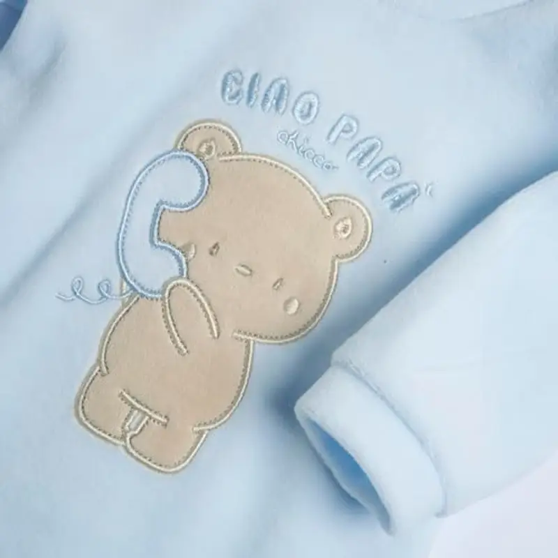 Chicco Tutina Con Apertura Patello, In Ciniglia, Pigiama Bimbo 0-24, Azzurro (2), 3 mesi miniatura 3