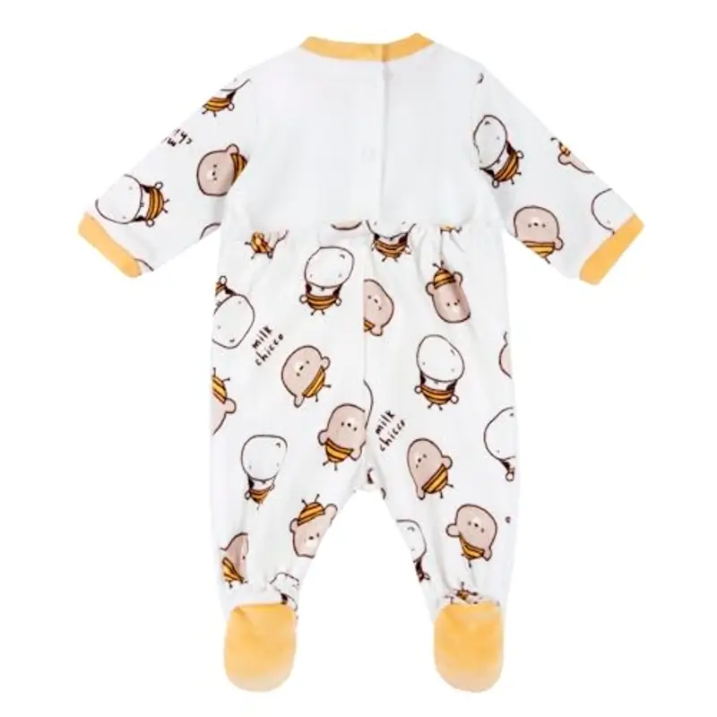 Chicco Tutina Con Apertura Patello, In Ciniglia, Pigiama Unisex - Bimbi 0-24, Bianco (2) 1M, 0 mesi miniatura 2