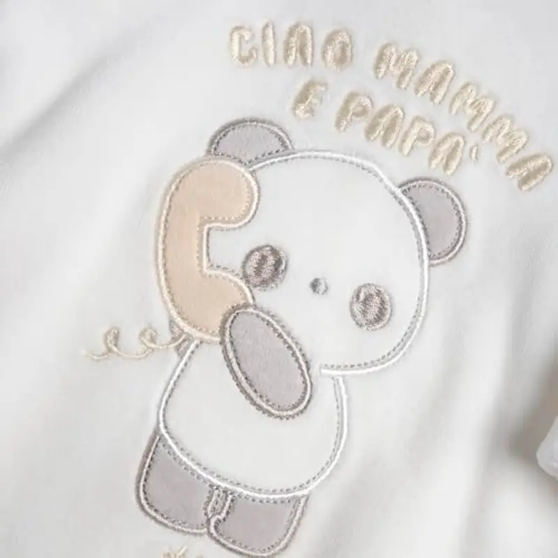 Chicco Tutina Con Apertura Patello, In Ciniglia, Pigiama Unisex - Bimbi 0-24, Bianco (3) 1M, 0 mesi miniatura 3