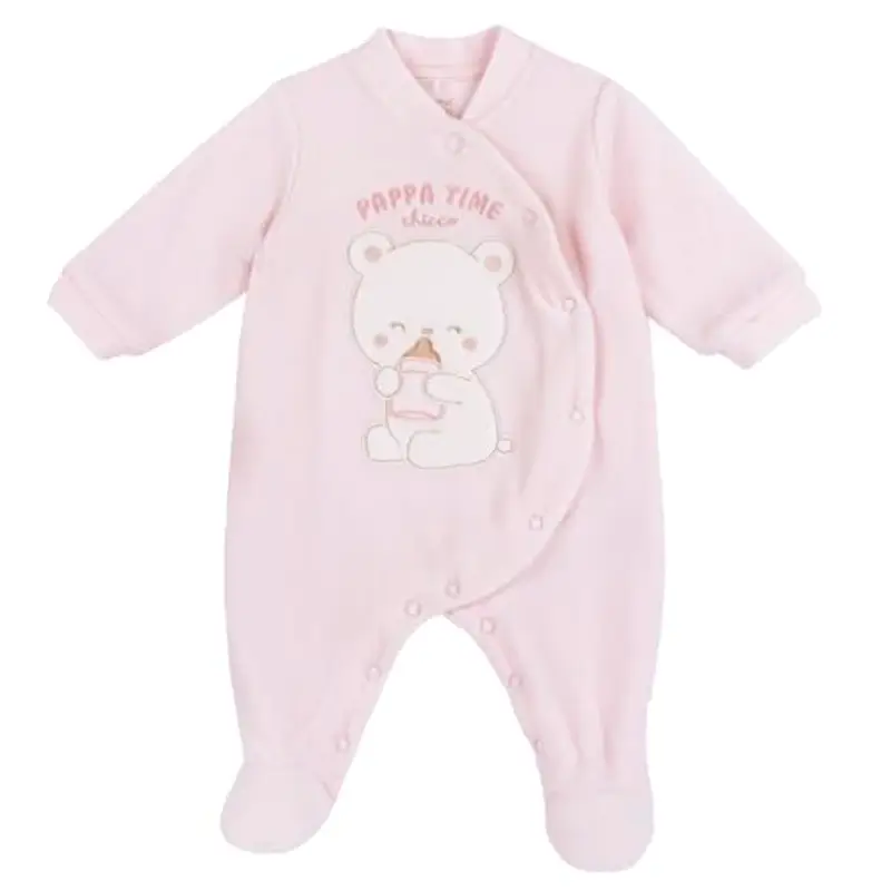 Chicco Tutina In Ciniglia, Con Apertura Frontale Neonata 0-24 mesi, Rosa (2), 6 mesi, Designed in Italy