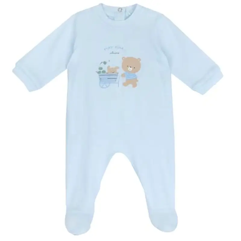 Chicco Tutina in Cotone, con Apertura su Schiena Pigiamino per Bambino e Neonato, Azzurro (2), 12 Mesi Bimbo