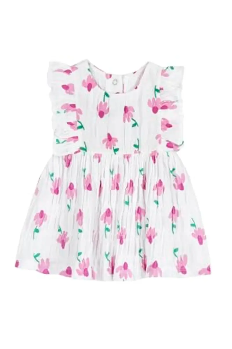 Chicco, Vestito Neonata, Vestito Rosa a Maniche Corte, in Morbido Cotone, Designed in Italy, Abbigliamento Neonata 0-24 Mesi, Idee Regalo Nascita