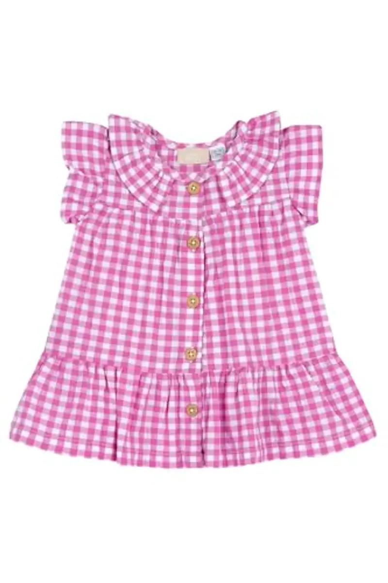 Chicco, Vestito Neonata, Vestito Rosa a Maniche Corte, in Morbido Cotone, Designed in Italy, Abbigliamento Neonata 0-24 Mesi, Idee Regalo Nascita