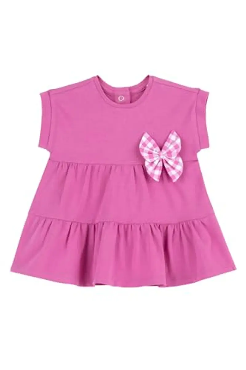 Chicco, Vestito Neonata, Vestito Rosa a Maniche Corte, in Morbido Cotone, Designed in Italy, Abbigliamento Neonata 0-24 Mesi, Idee Regalo Nascita