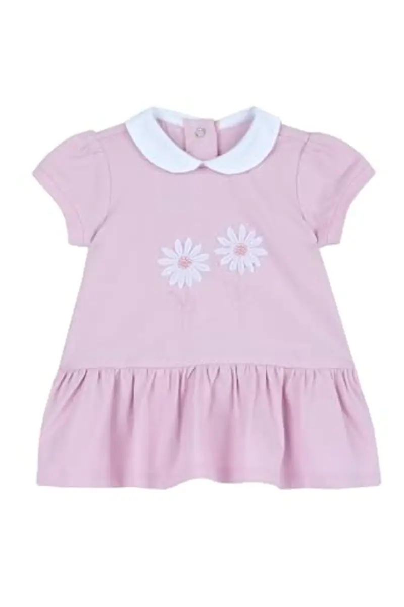 Chicco, Vestito Neonata, Vestito Rosa a Maniche Corte, in Morbido Cotone, Designed in Italy, Abbigliamento Neonata 0-24 Mesi, Idee Regalo Nascita