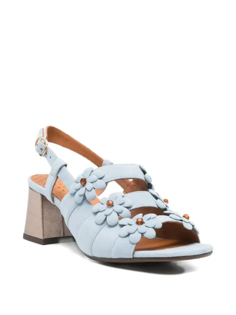 Sandali con Fiori BLU miniatura 2