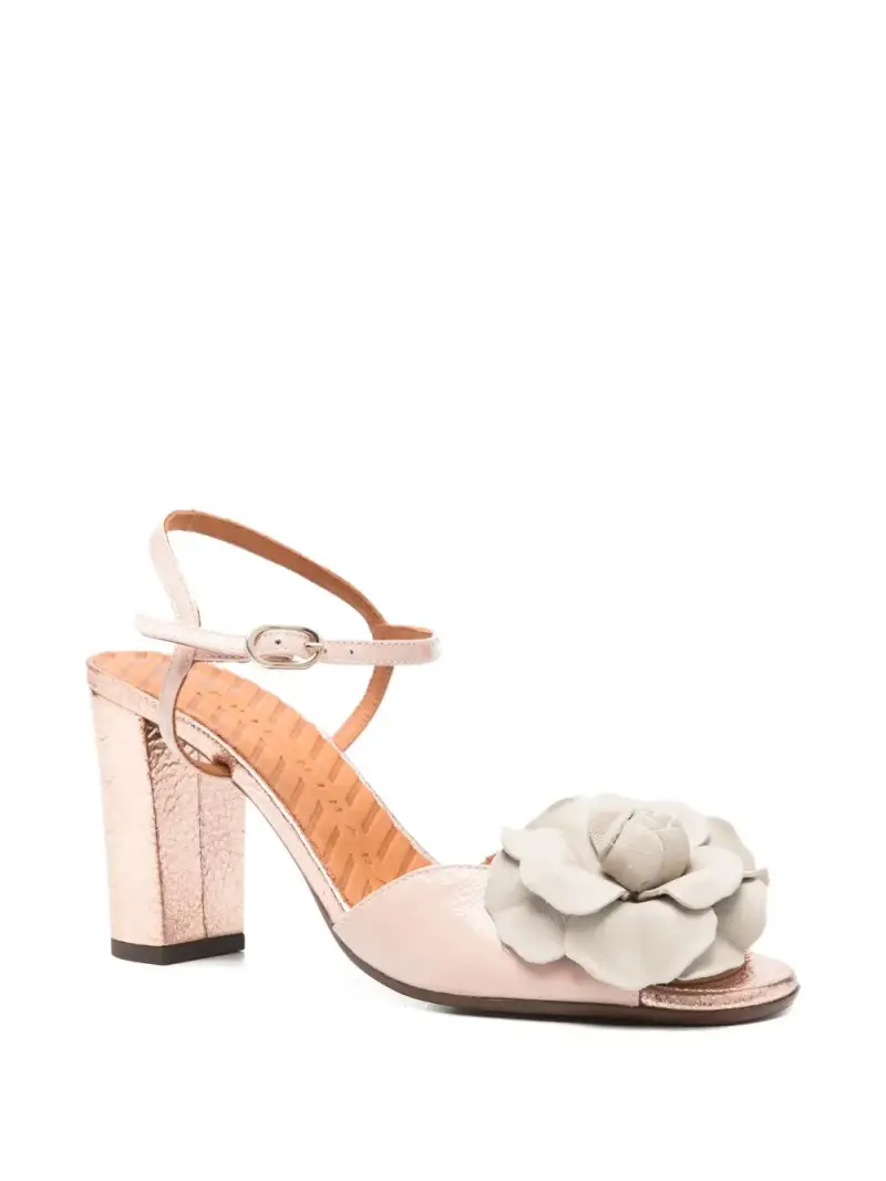 Sandali Eleganti con Fiore ROSA miniatura 3