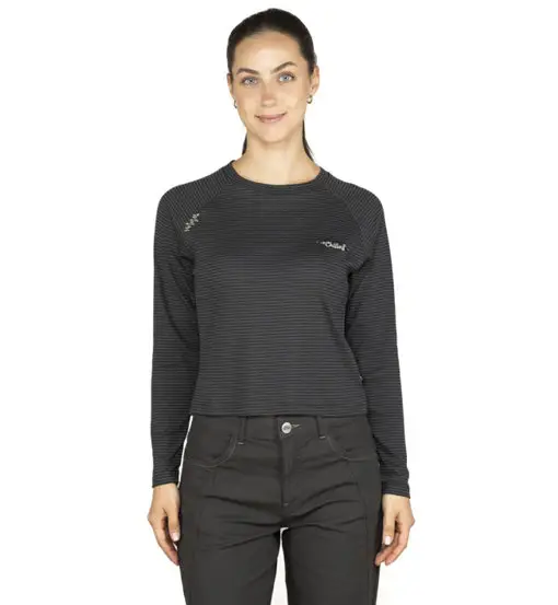 Gröden Mountain Flower W - maglia manica lunga - donna Black