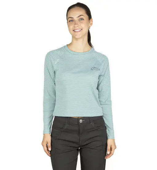 Gröden Mountain Flower W - maglia manica lunga - donna Blue