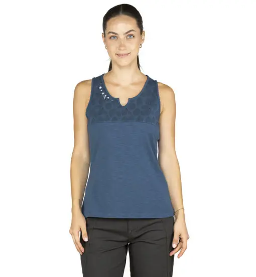 Korfu Leaves W - Top - donna Blue