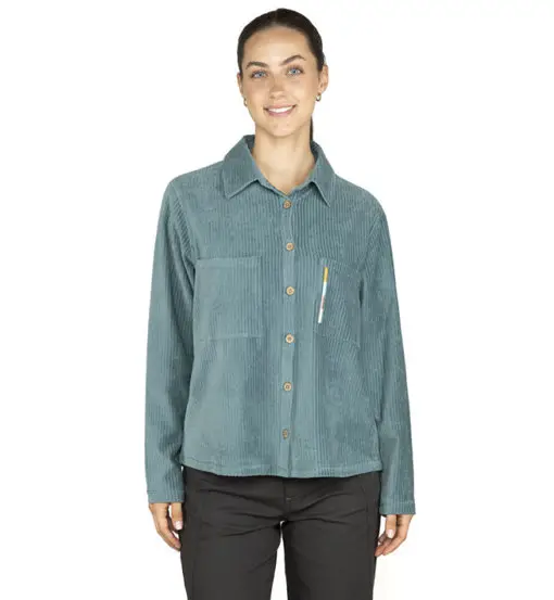 Vogesen Mountain Flower W - camicia maniche lunghe - donna Blue