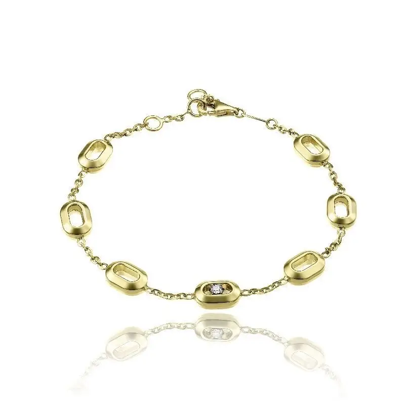 Bracciale Double Optima In Oro Giallo Con Diamanti - Chimento