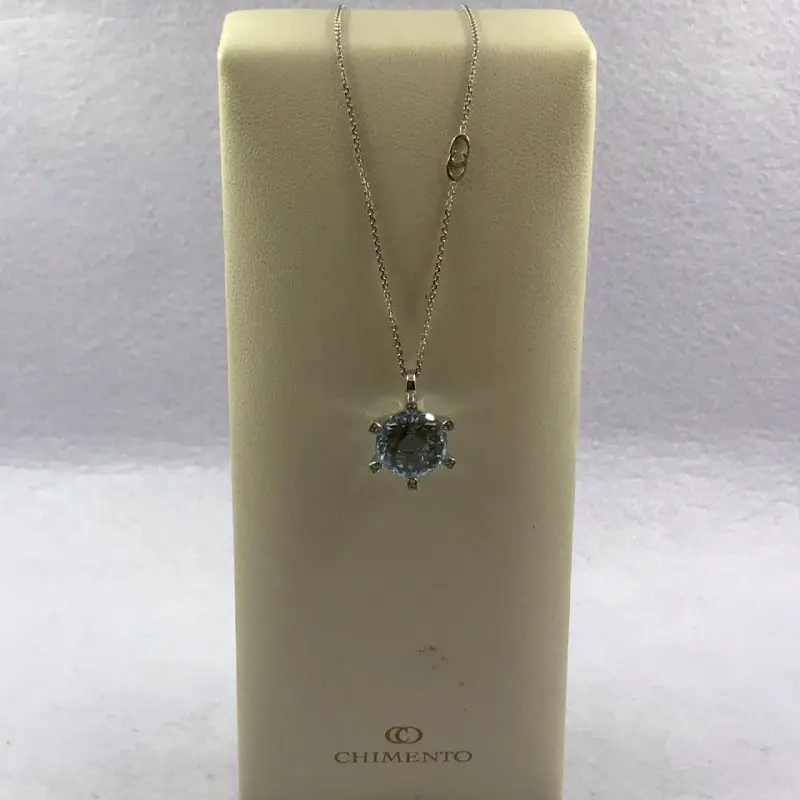 Collana Chimento Donna - Oro Bianco - Acquamarina miniatura 2