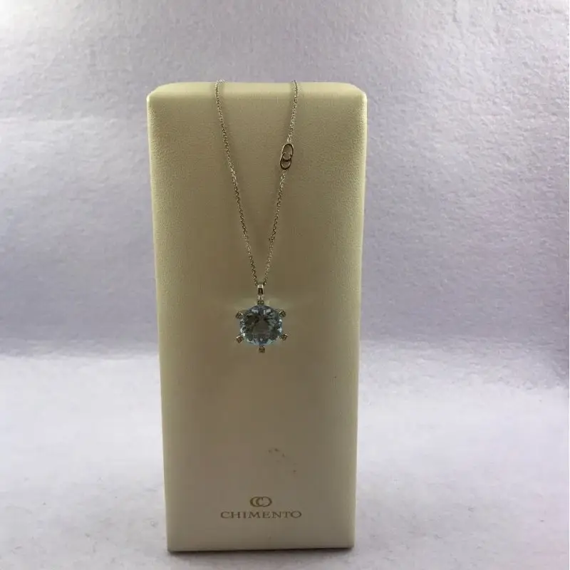 Collana Chimento Donna - Oro Bianco - Acquamarina
