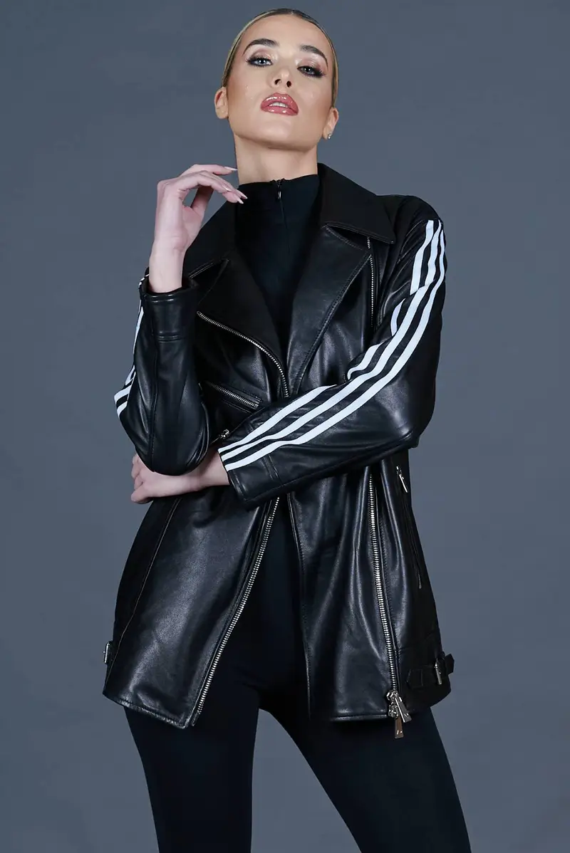 Chiodo oversize in pelle nera lunghezza media D'Arienzo, Seleziona Taglia S, Colore Nero