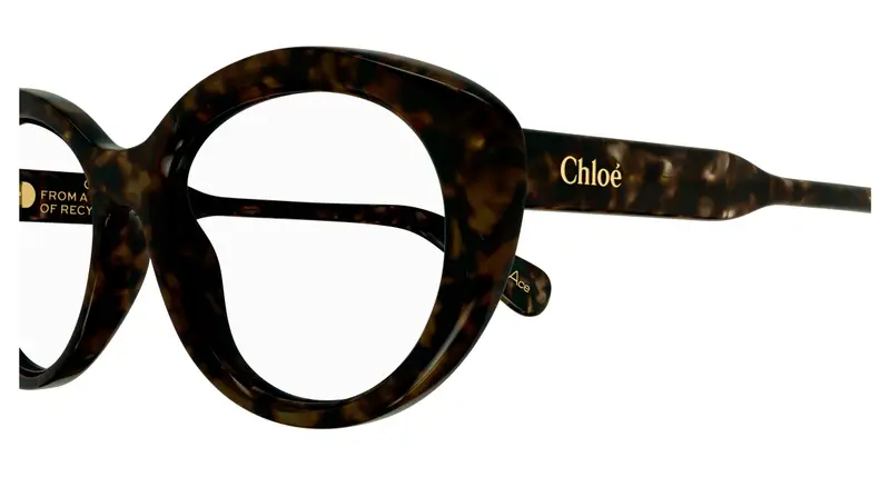 Chloé Donna CH0223O 002 Montature da vista Acetato Havana Trasparente Cat Eye miniatura 2