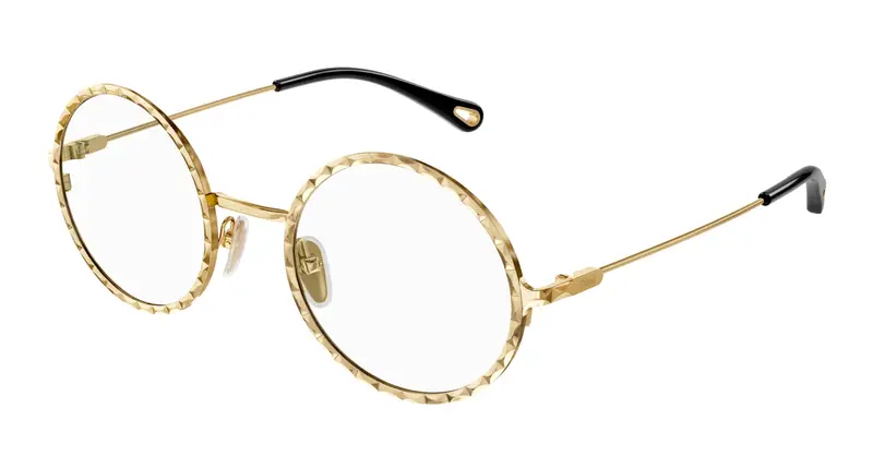 Chloé Donna CH0232O 005 Montature da vista Metallo Oro Trasparente Rotonda