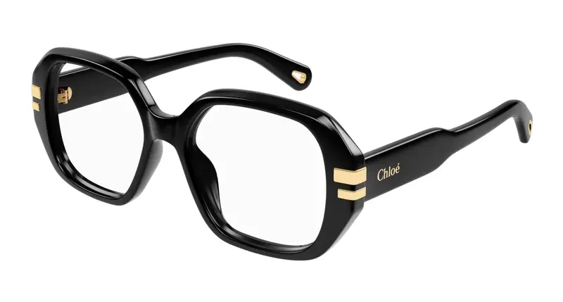 Chloé Donna CH0266O 001 Montature da vista Acetato Nero Trasparente Squadrata