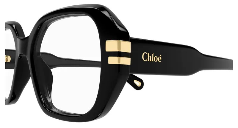 Chloé Donna CH0266O 001 Montature da vista Acetato Nero Trasparente Squadrata miniatura 2