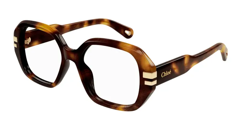 Chloé Donna CH0266O 002 Montature da vista Acetato Havana Trasparente Squadrata