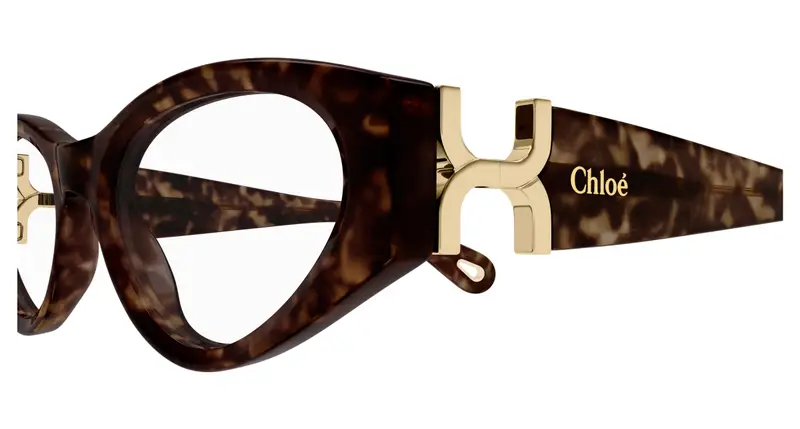 Chloé Donna CH0273O 002 Montature da vista Acetato Havana Trasparente Cat Eye miniatura 2