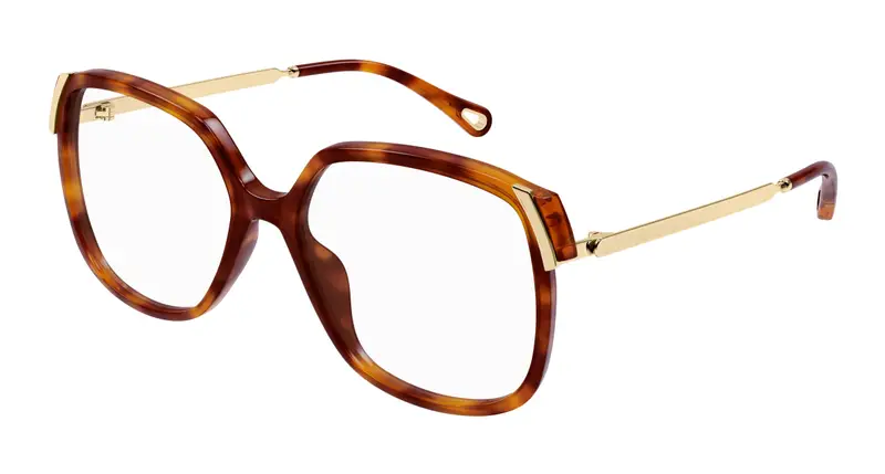 Chloé Donna CH0287O 002 Montature da vista Acetato Havana Trasparente Squadrata