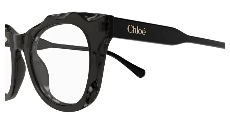 Chloé Donna CH0296O 001 Montature da vista Acetato Grigio Trasparente Rotonda miniatura 2