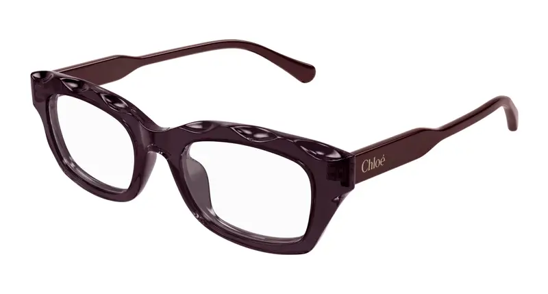 Chloé Donna CH0297O 006 Montature da vista Acetato Viola Trasparente Squadrata