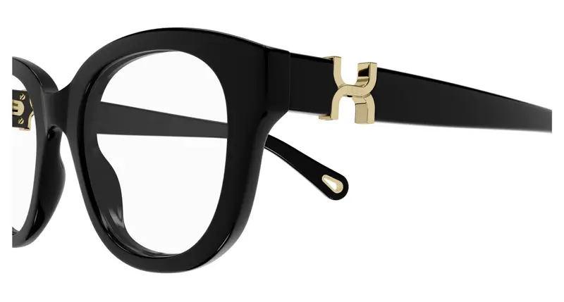 Chloé Donna CH0304O 001 Montature da vista Acetato Nero Trasparente Rotonda miniatura 2