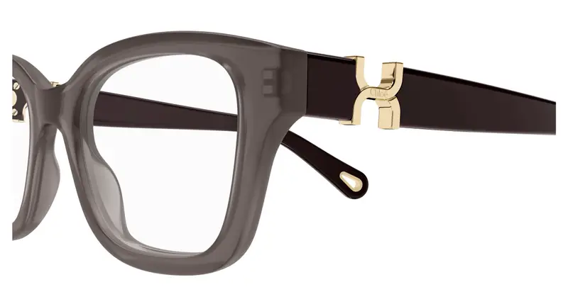 Chloé Donna CH0305O 007 Montature da vista Acetato Grigio Trasparente Squadrata miniatura 2