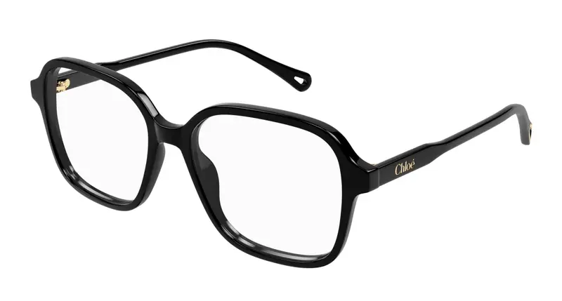 Chloé Donna CH0313O 001 Montature da vista Acetato Nero Trasparente Squadrata