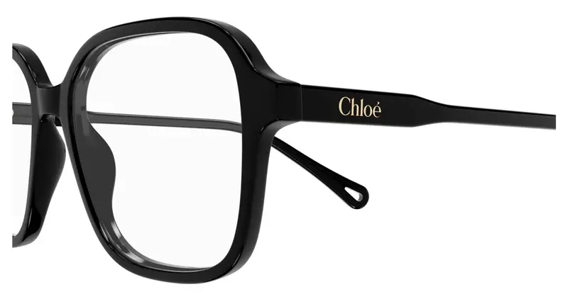 Chloé Donna CH0313O 001 Montature da vista Acetato Nero Trasparente Squadrata miniatura 2