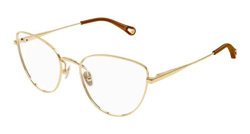Chloé Donna CH0319O 001 Montature da vista Metallo Oro Trasparente Cat Eye