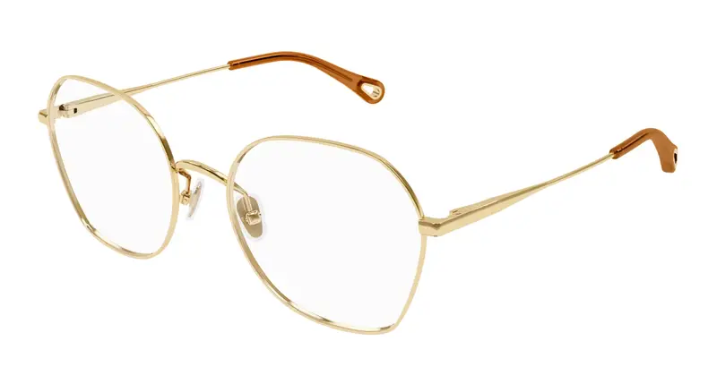 Chloé Donna CH0320O 001 Montature da vista Metallo Oro Trasparente Squadrata