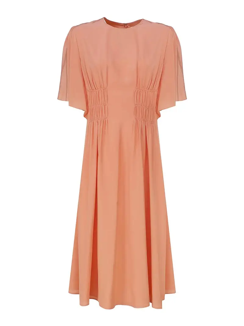 Abito svasato con maniche ad aletta Color Carne E Neutri