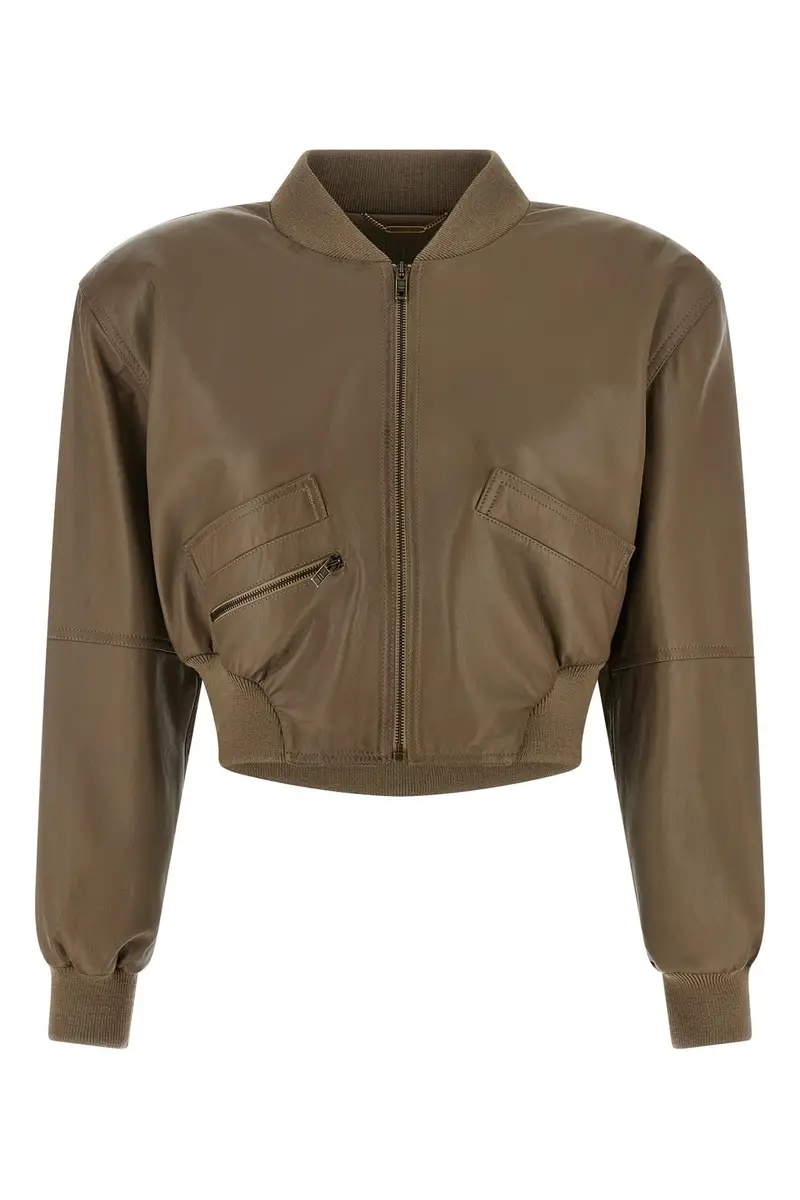 Bomber Crop Marrone