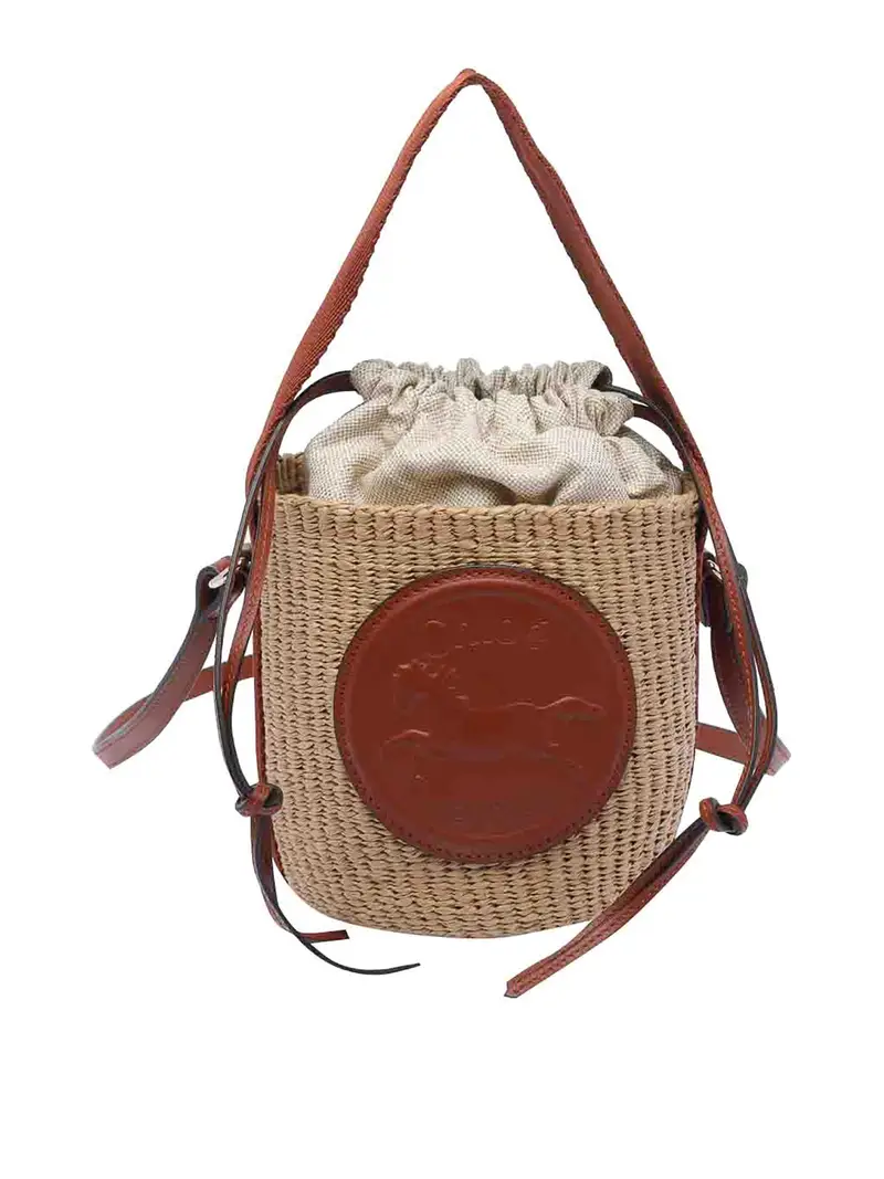 Borsa a secchiello beige Marrone