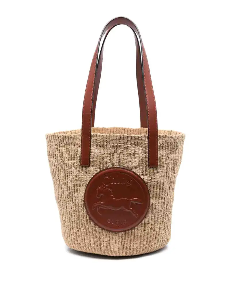 Borsa A Secchiello Horse Medal large Beige