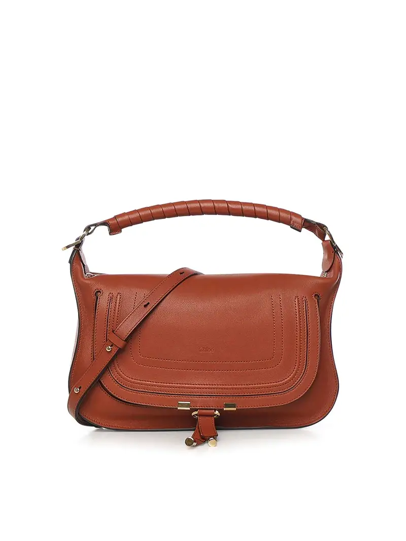 Borsa a tracolla piccola Marcie in pelle Marrone